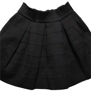 Active Seamed Mini Skirt Pleated A-Line Textured Black‎ Skater Size L